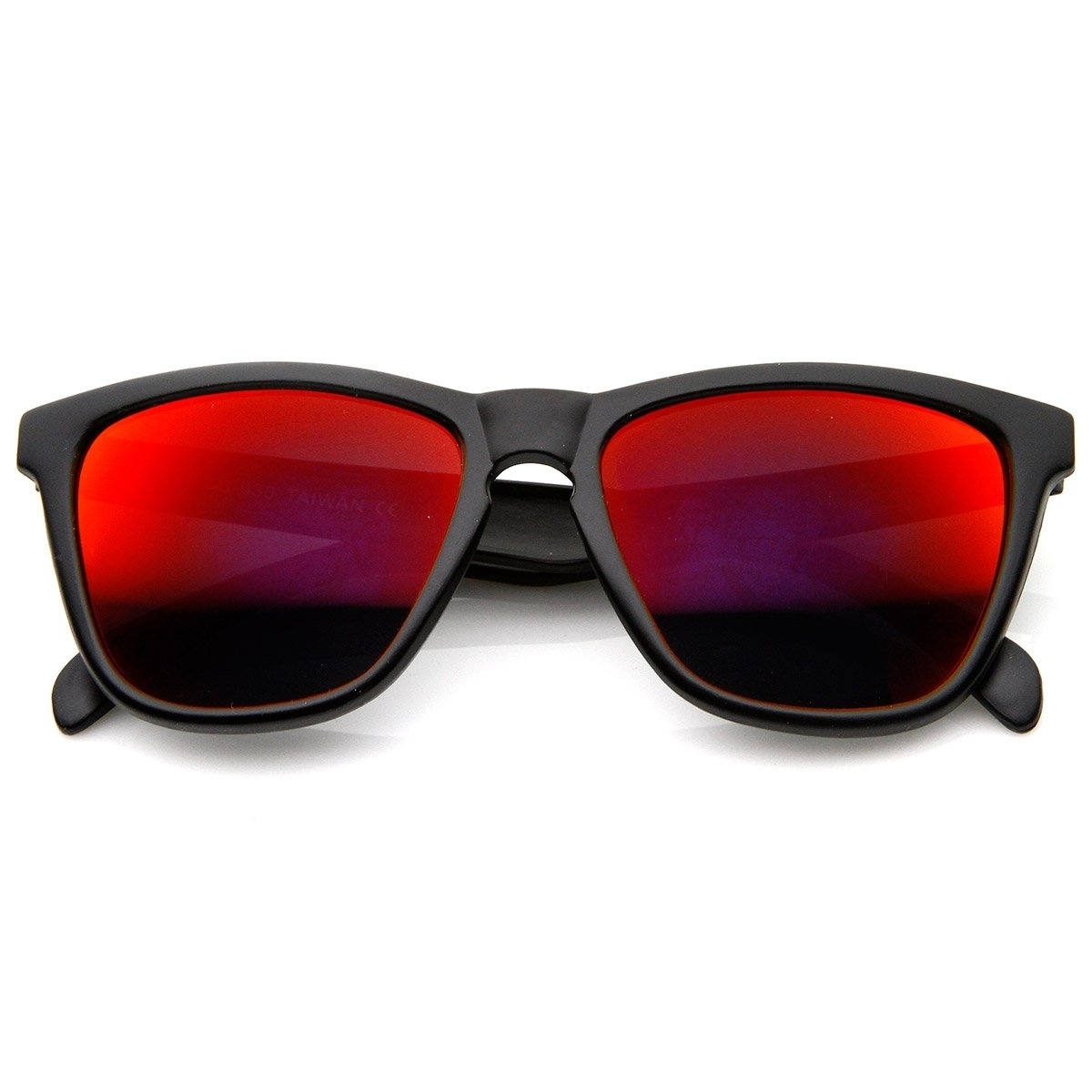 Action Sports Color Mirror Lens Modified Horn Rimmed Sunglasses - Black Sun