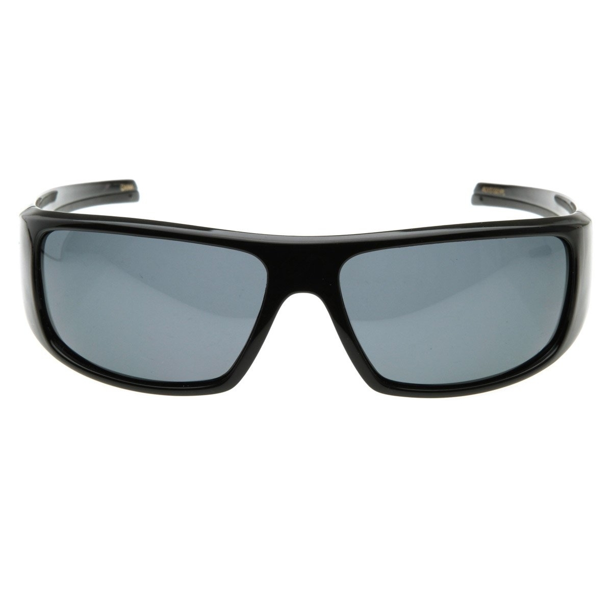Bold Rectangular Polarized Sports Wrap Sunglasses - Brown