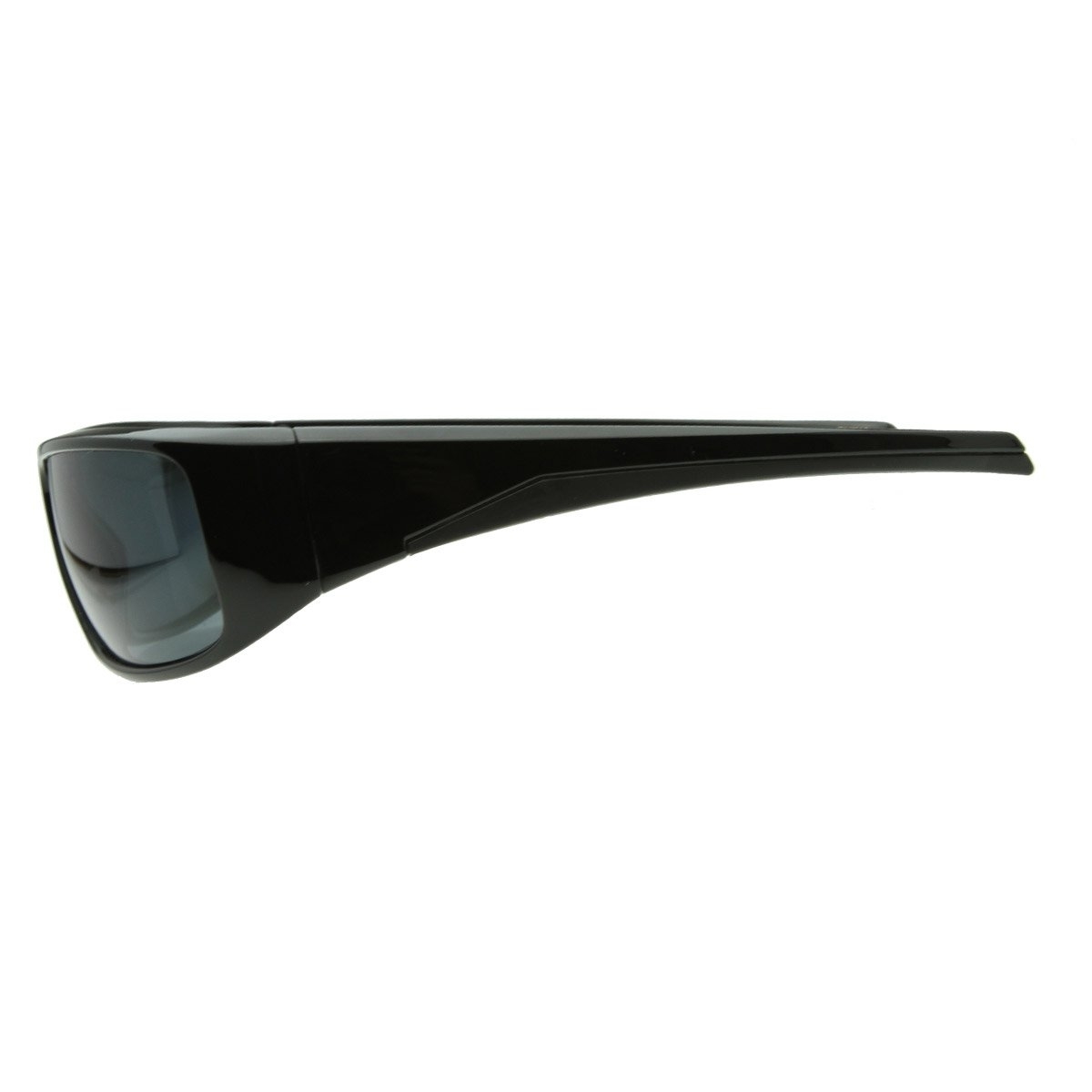 Bold Rectangular Polarized Sports Wrap Sunglasses - Brown