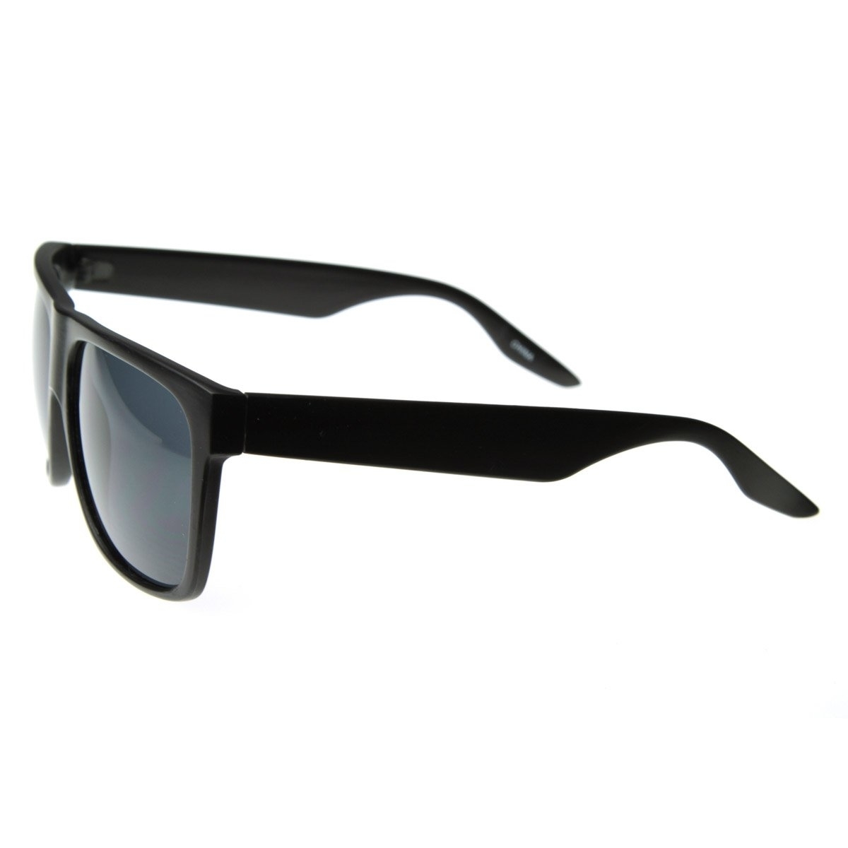 Casual Shades Menswear Plastic Flat Top Horn Rimmed Style Sunglasses Eyewear - Matte Black