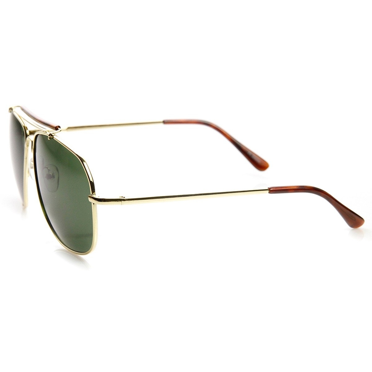 Classic Square Full Metal Frame Crossbar Aviator Sunglasses - Silver-Black Lavender