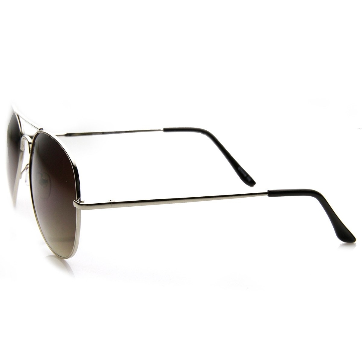 Classic Tear Drop Spring Temple Wire Metal Aviator Sunglasses 58mm - Silver Lavender
