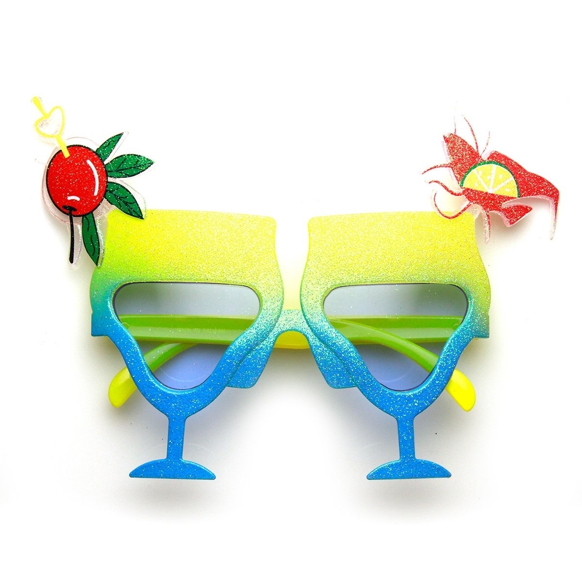 Cocktail Mixed Drink Party Time Celebration Novelty Sunglasses - Orange-Red Red