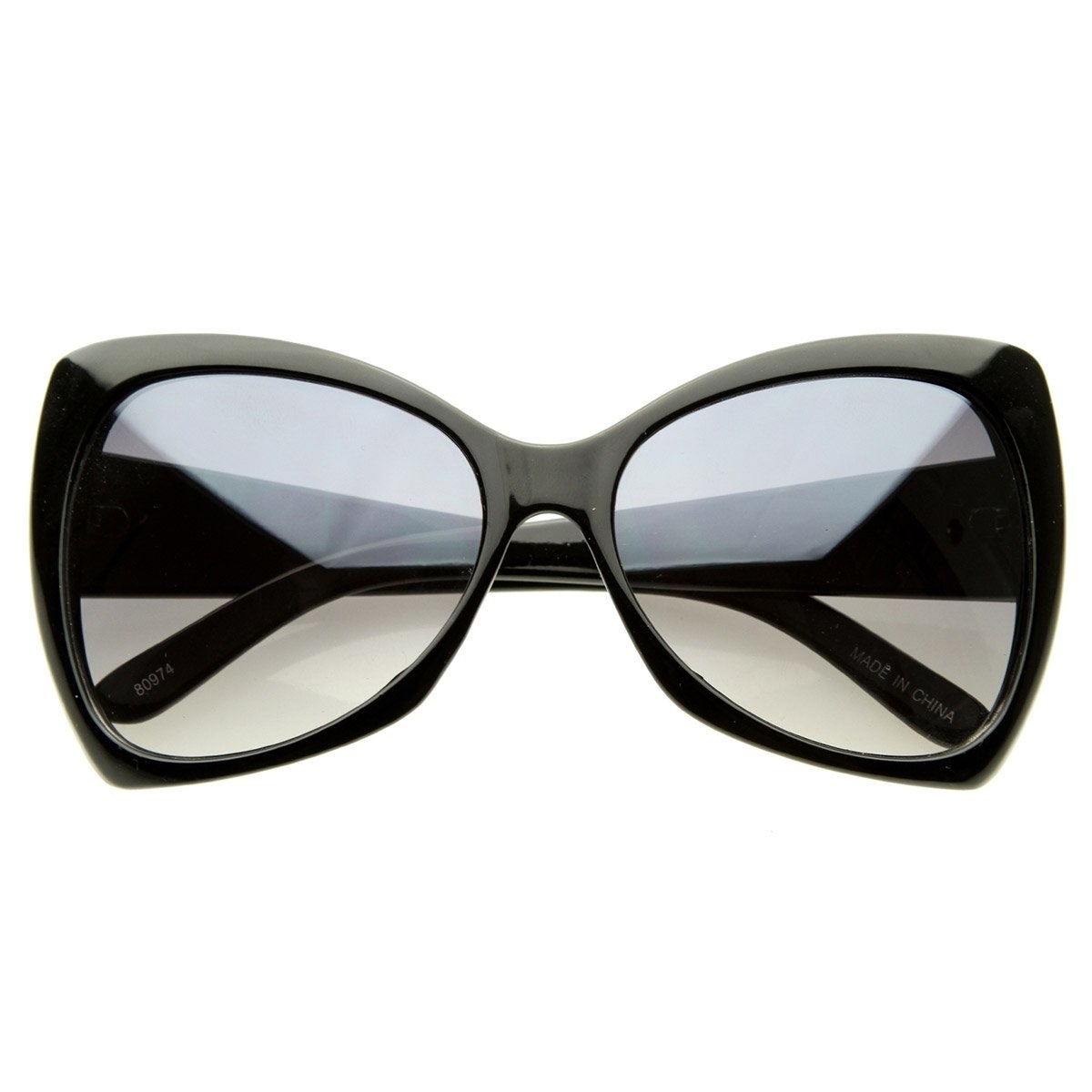 Designer Inspired Unique Butterfly Shape Fab Fashion Sunglasses - Black