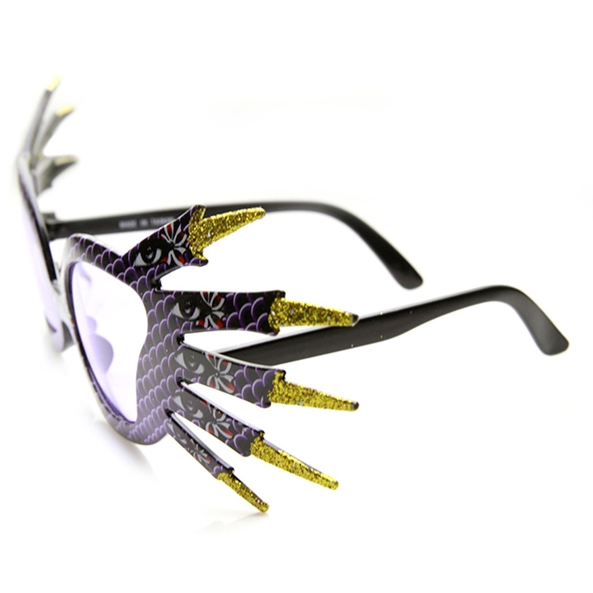 Dragon Claws Hydra Scales Monster Novelty Party Sunglasses - Purple Purple