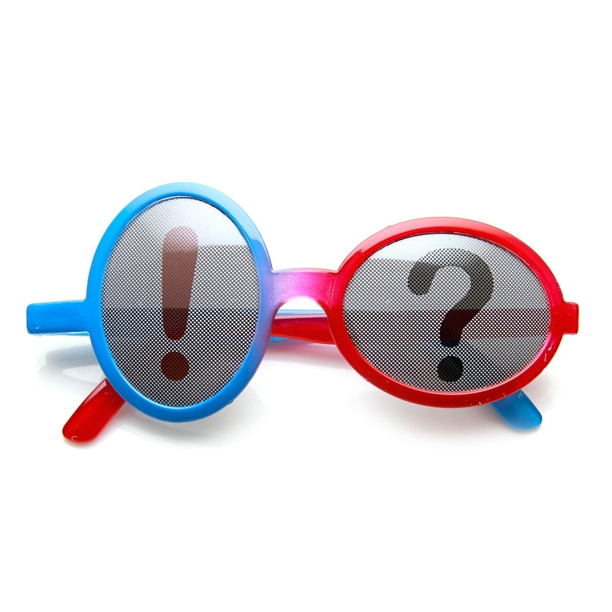 Exclamation Question Mark Punctuation Silly Party Novelty Glasses - Yellow-Red Smoke