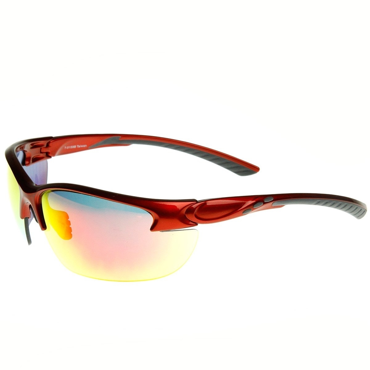 Extreme Sports Shatterproof TR-90 Half Frame Sports Sunglasses - Black Smoke