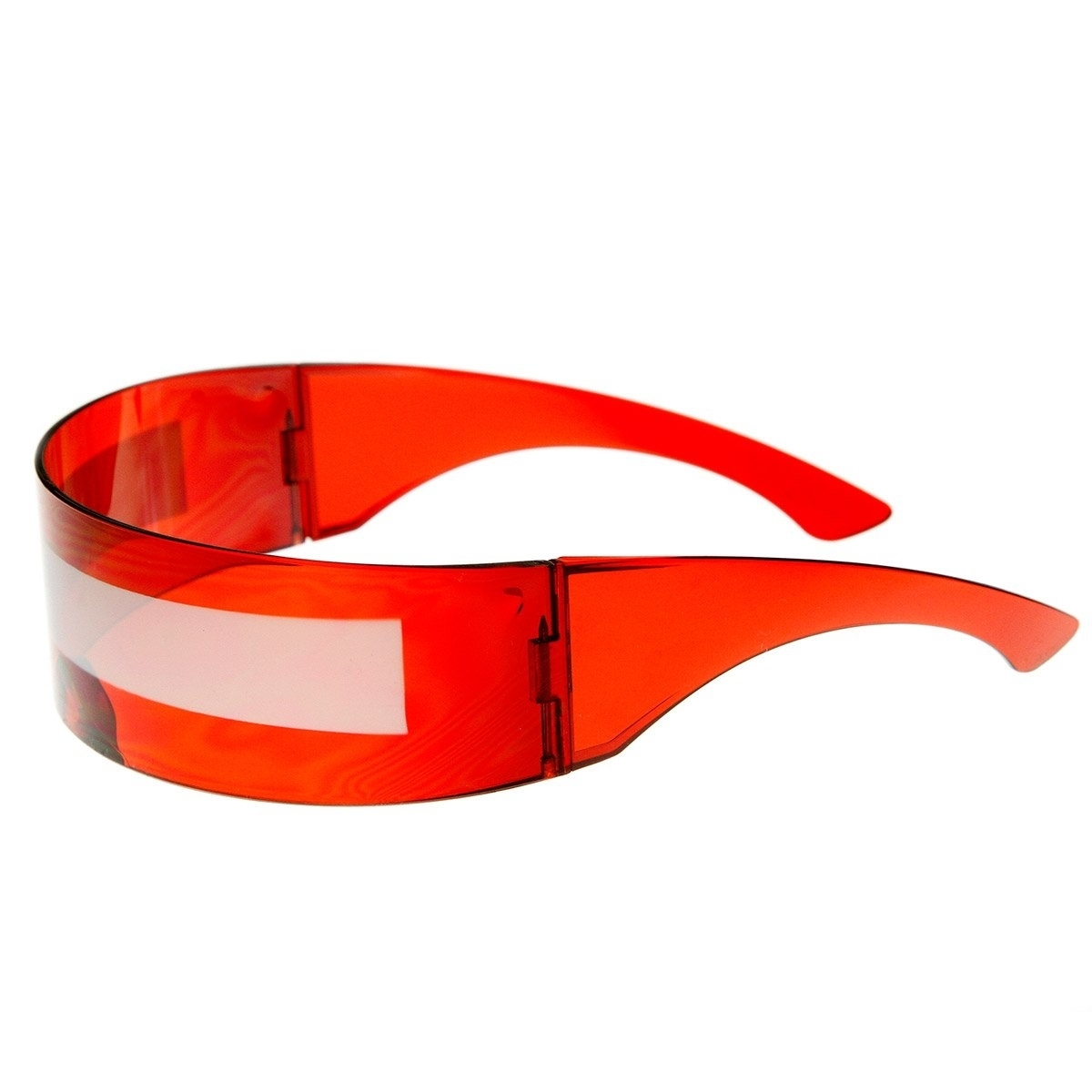 Futuristic Monoblock Daft Punk Wrap Shield Sunglasses - Smoke Mirror
