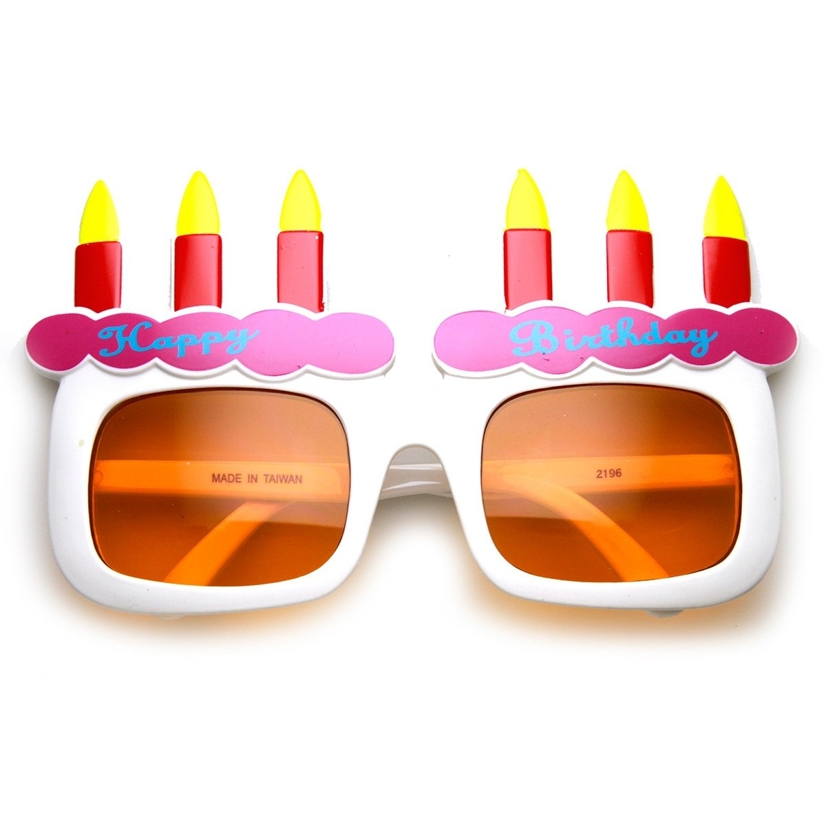 Happy Birthday Cake And Candles Party Favor Celebration Sunglasses - Brown Brown