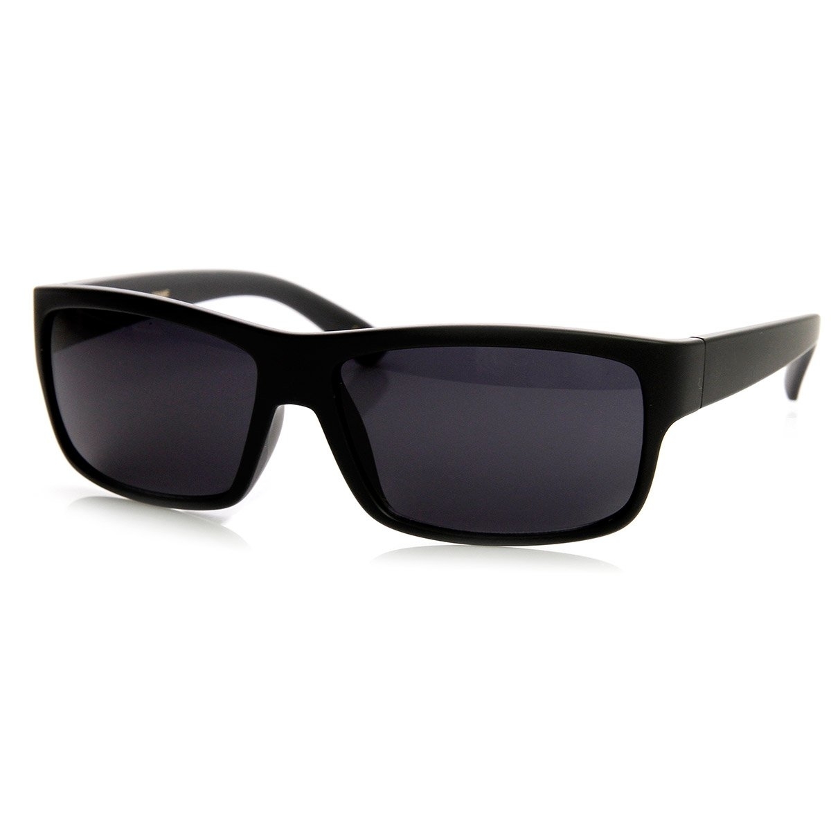 High Quality Modern Rectangular Action Sports Sunglasses - Shiny-Black