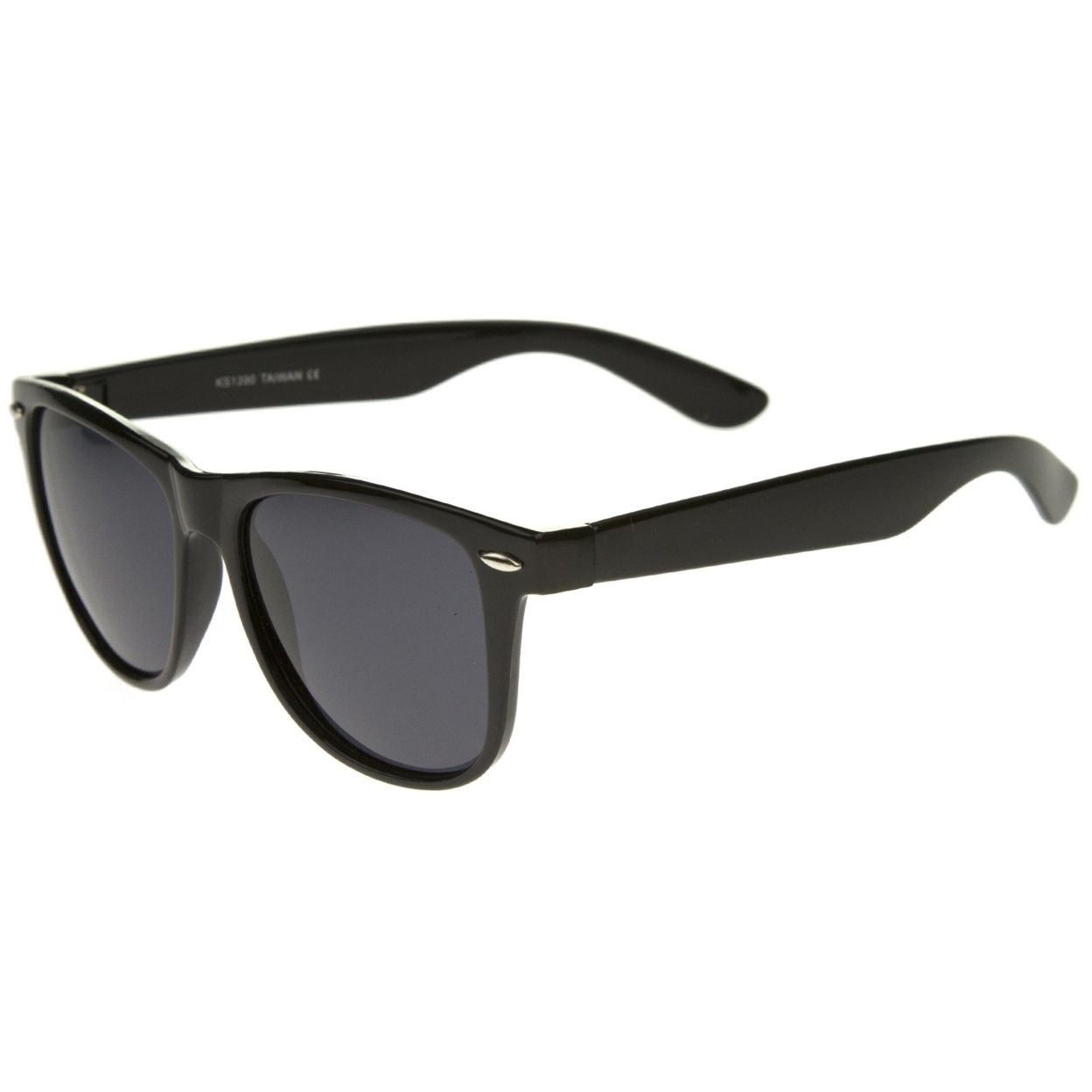 Large Oversize Classic Dark Tinted Lens Horn Rimmed Sunglasses 55mm - Black / Smoke