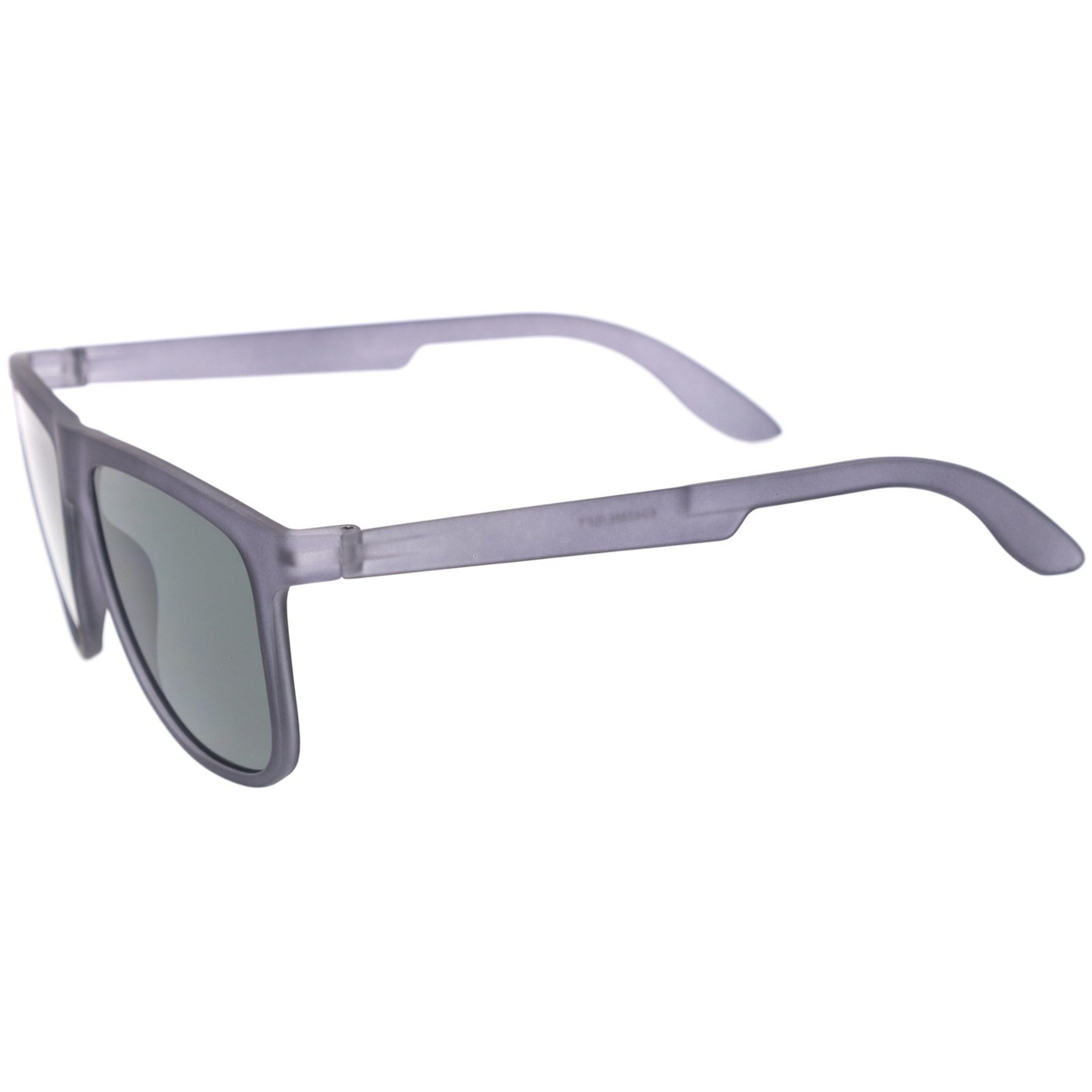 Lifestyle Rubberized Matte Finish Flat Top Square Sunglasses 55mm - Rubberized Black / Smoke
