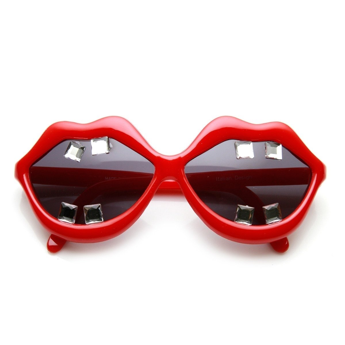 Lip Shaped And Teeth Pink Red Lips Novelty Party Sunglasses - Pink Pink