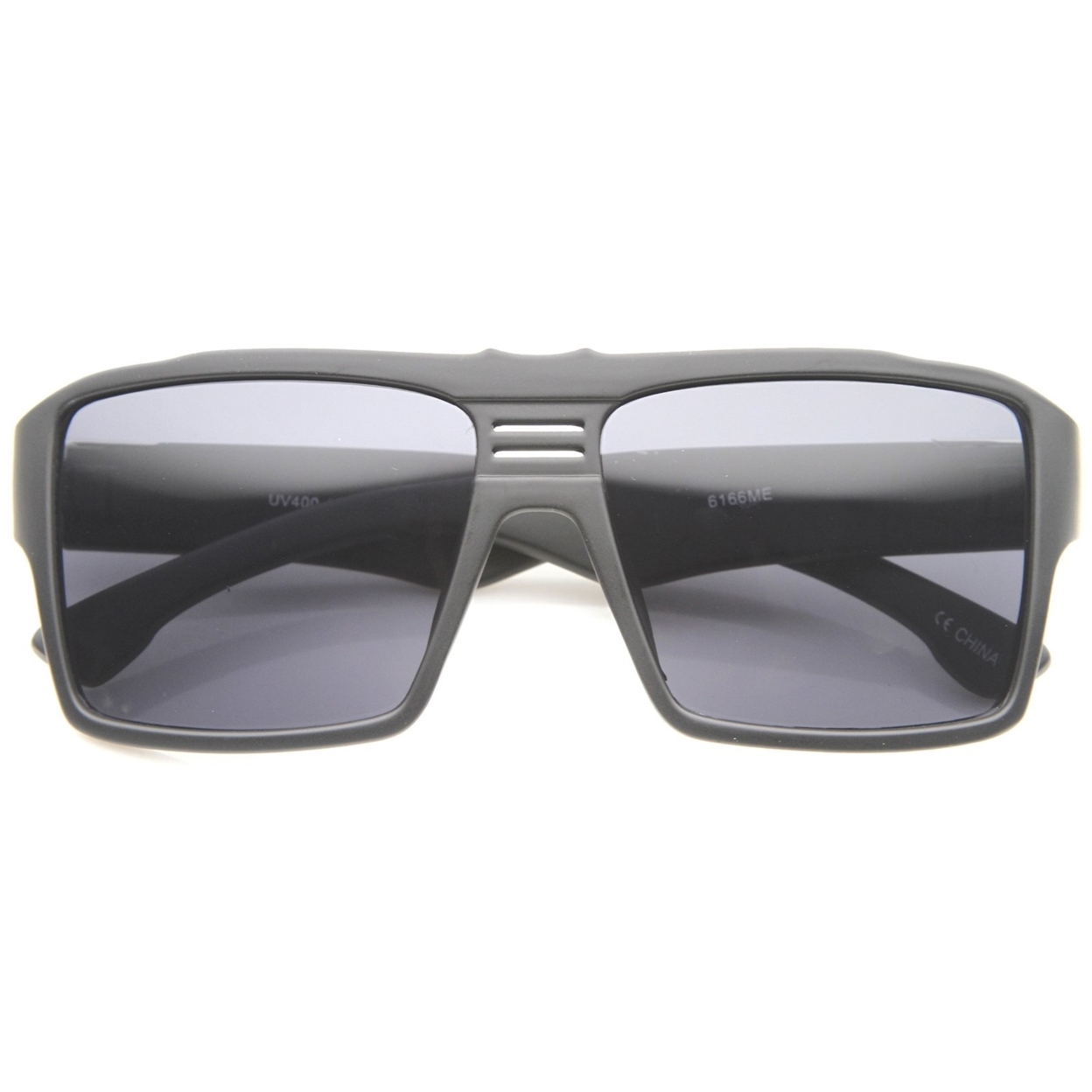 Men's Modern Casual Flat Top Wide Temple Rectangle Aviator Sunglasses 57mm - Tortoise / Brown