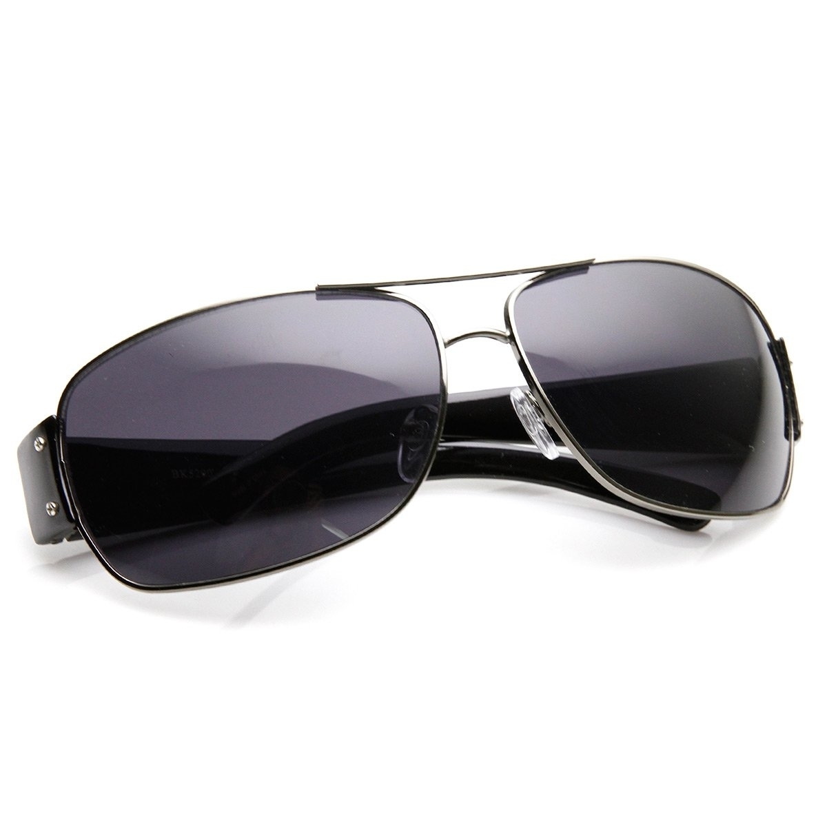 Modern Fashion Active Sport Red Stripe Metal Aviator Sunglasses - Black-Gold Brown