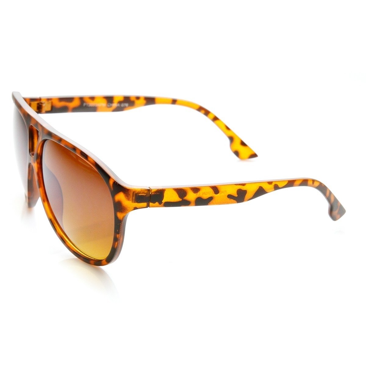 Modern Fashion Oversized Matte Finish Plastic Aviator Sunglasses - Matte-Black Lavender