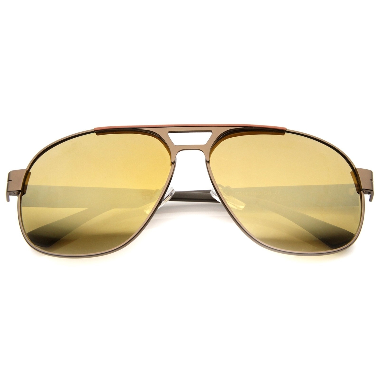 Modern Flat Top Crossbar Mirror Lens Metal Square Aviator Sunglasses 59mm - Silver-Shiny Black / Silver Mirror
