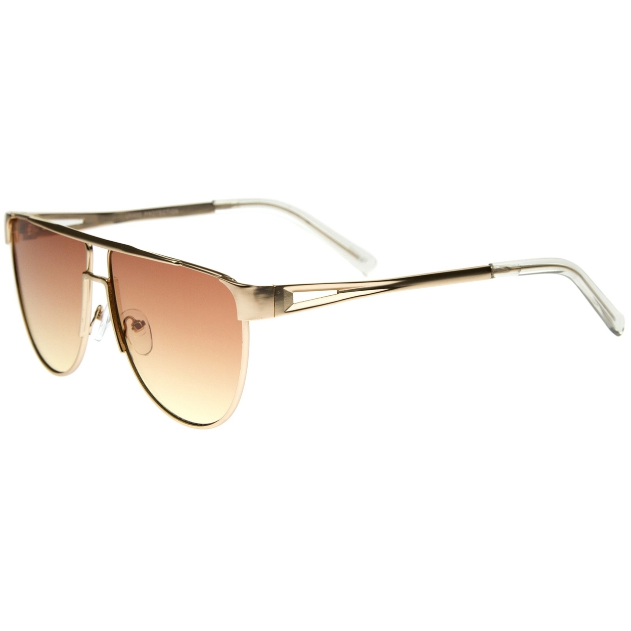 Modern Flat Top Gradient Colored Flat Lens Metal Aviator Sunglasses 63mm - Silver / Purple Gradient