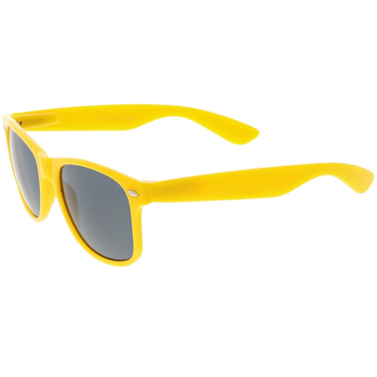 Modern Horn Rimmed Sunglasses Wide Arms Neutral Colored Square Lens 52mm - Yellow / Smoke