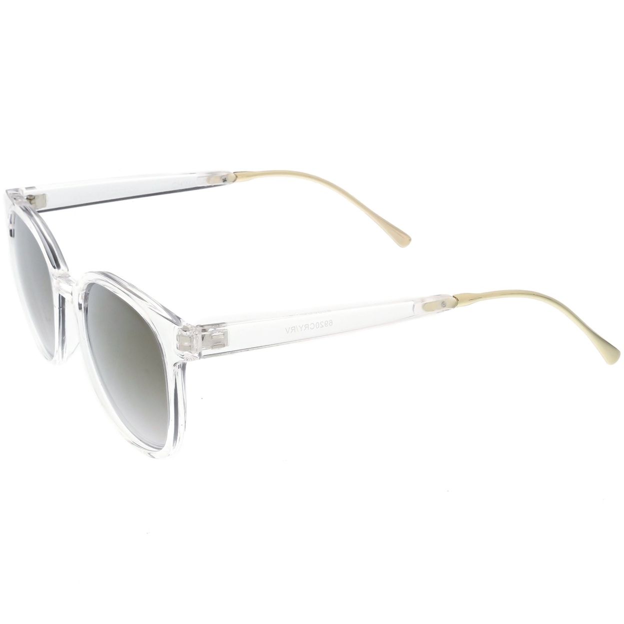 Modern Translucent Horn Rimmed Sunglasses With Round Mirrored Lens 52mm - Smoke / Silver Mirror
