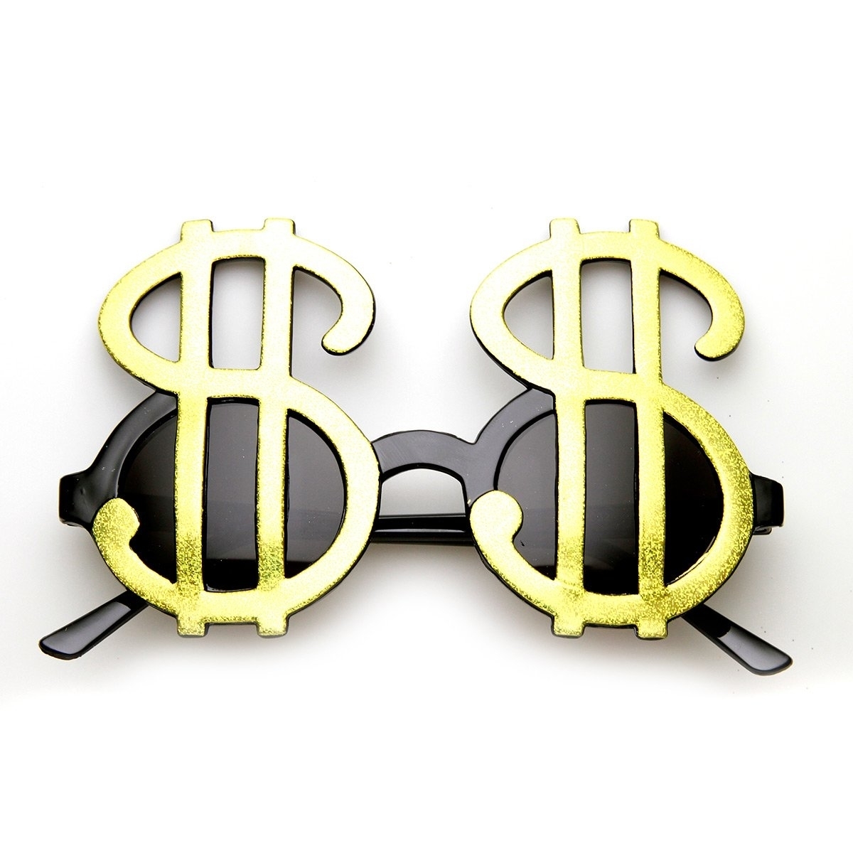 Money Dollar Signs Bling Fun Party Pimp Costume Novelty Glasses - Silver Smoke