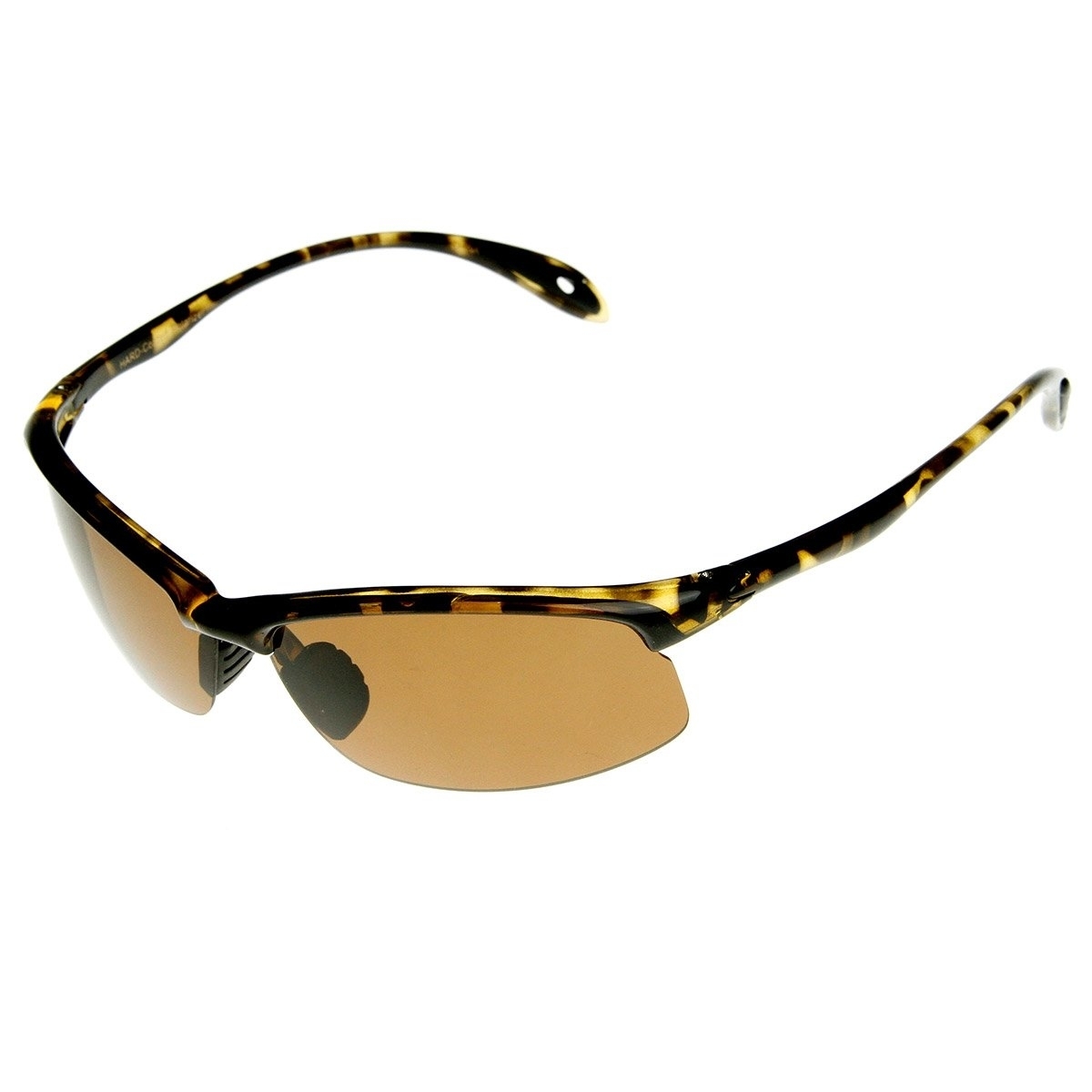 Polarized Half Frame Lightweight Action Sports Sunglasses - Black Green
