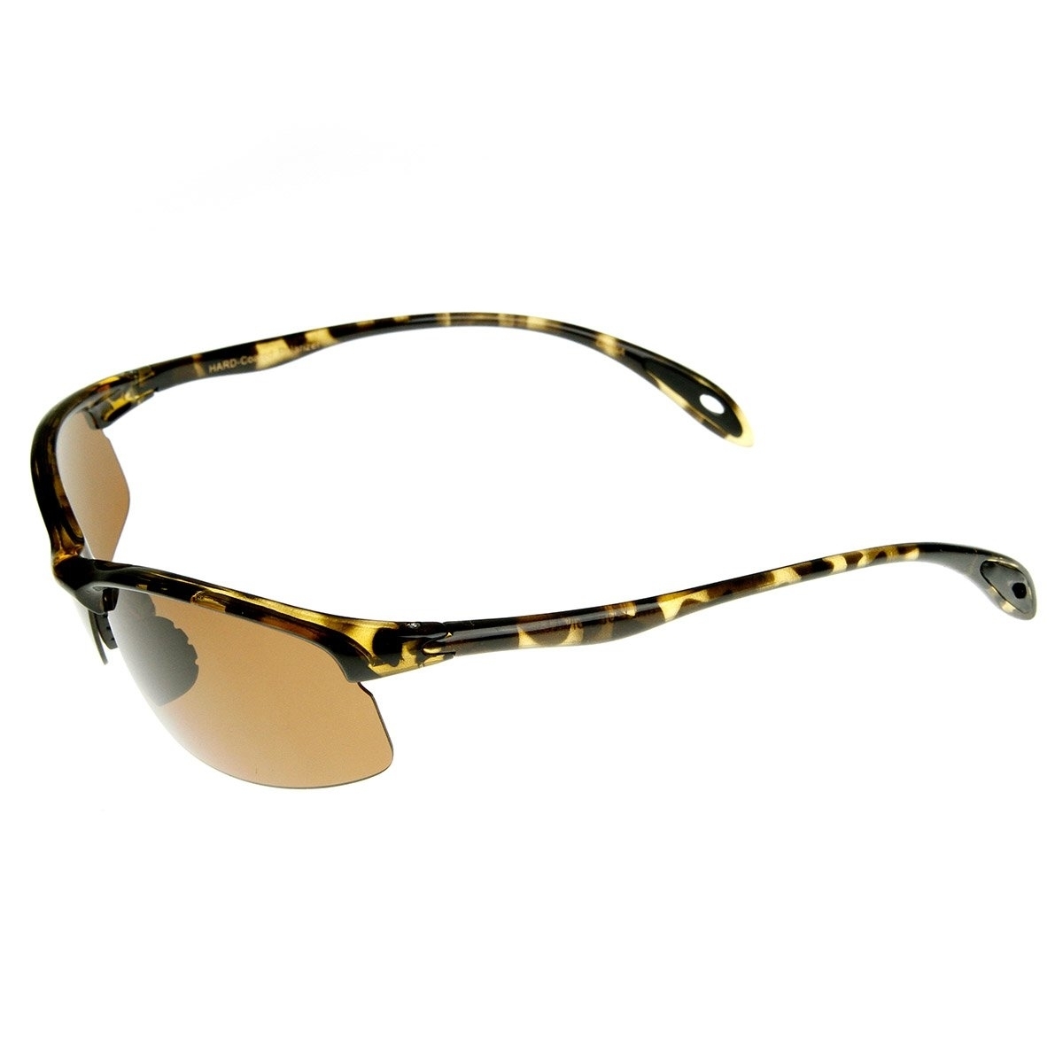 Polarized Half Frame Lightweight Action Sports Sunglasses - Black Green