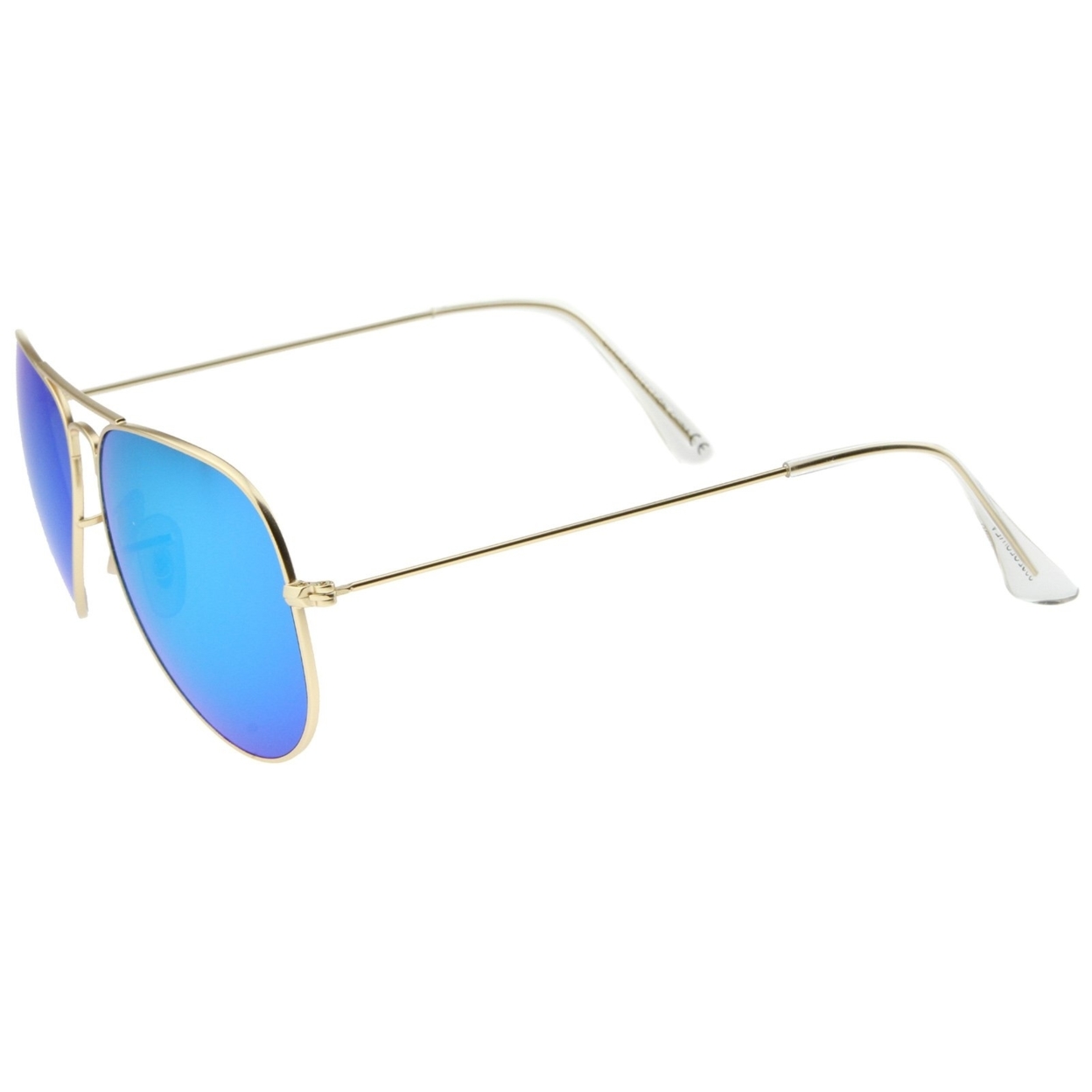 Premium Classic Small Matte Metal Frame Mirror Glass Lens Aviator Sunglasses 57mm - Gold / Pink Mirror