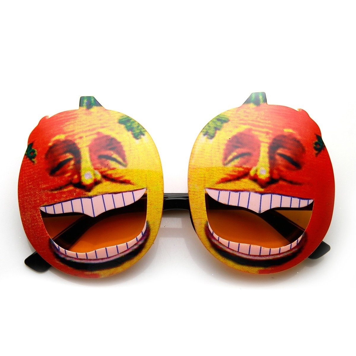 Pumpkin Head Laughing Angry Silly Novelty Halloween Party Sunglasses - Laughing