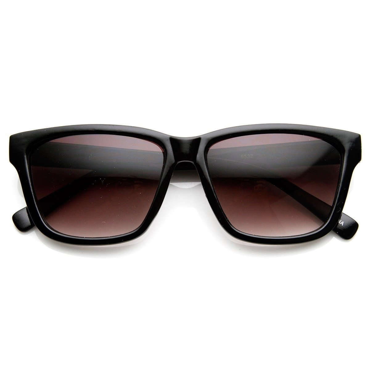 Retro Fashion Modified Squared Frame Horn Rimmed Sunglasses - Smoke-Tortoise