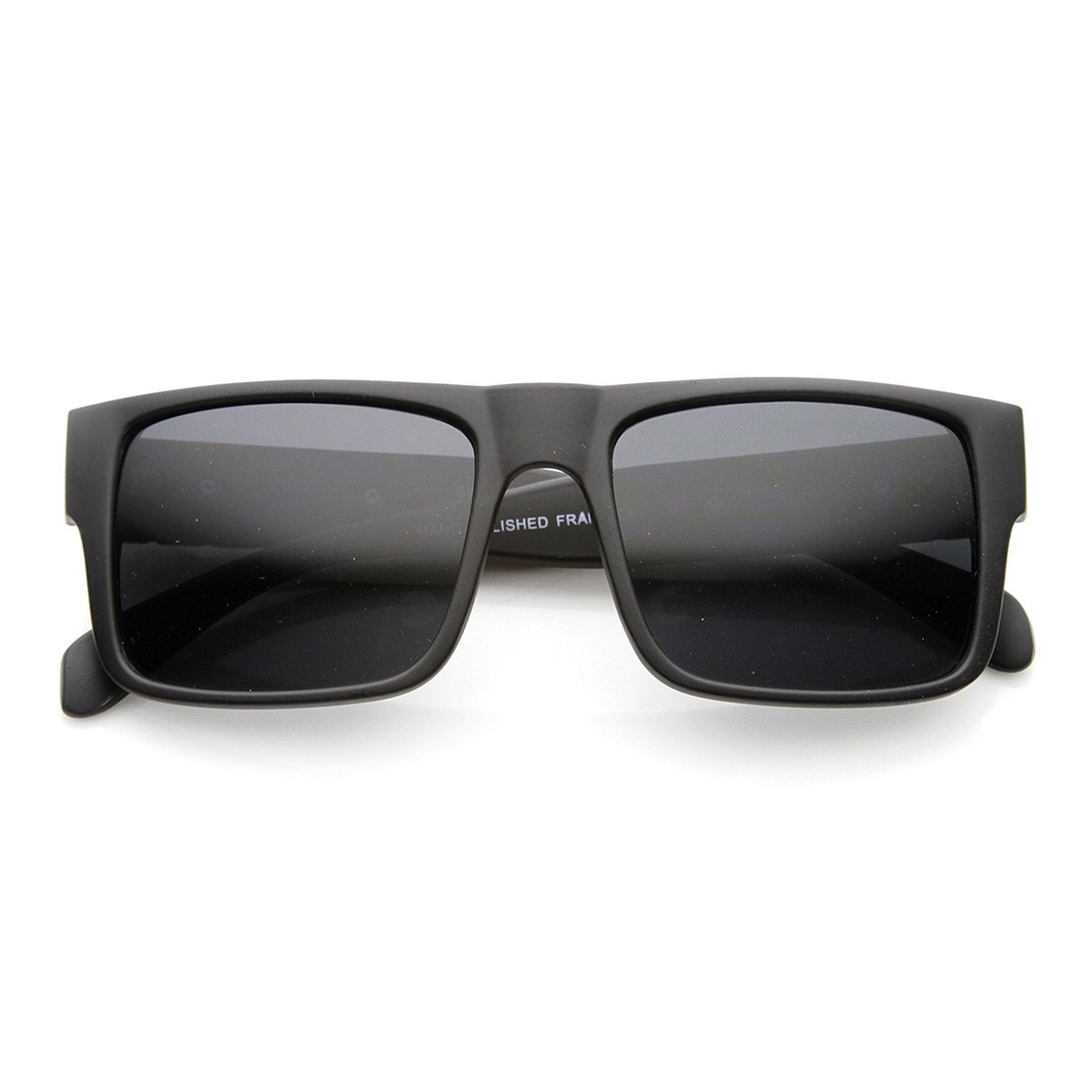 Retro Fashion Watch Link Temple Flat Top Square Sunglasses - Black-Gunmetal Smoke