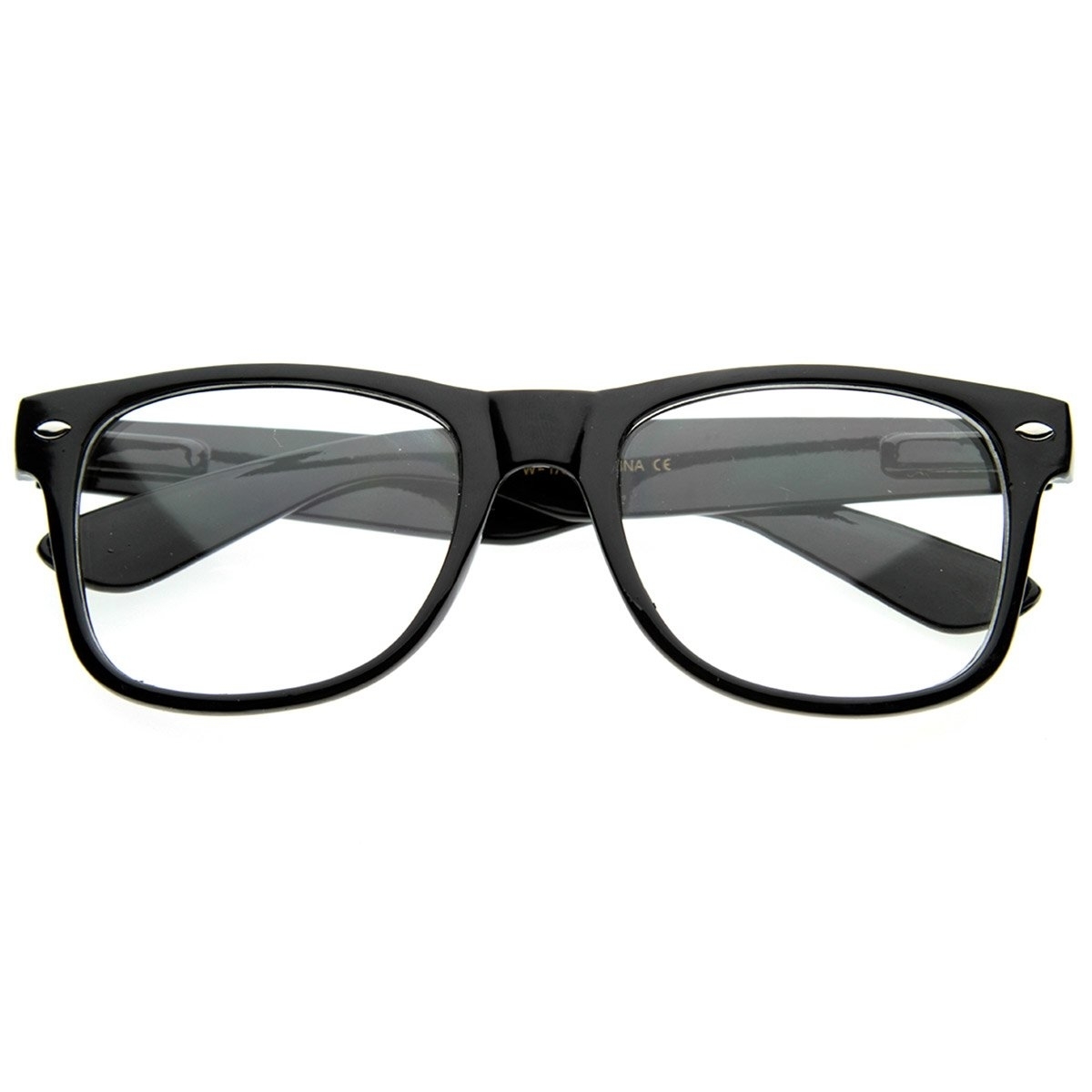 Standard Retro Clear Lens Nerd Geek Assorted Color Horn Rimmed Glasses - Tortoise Shell