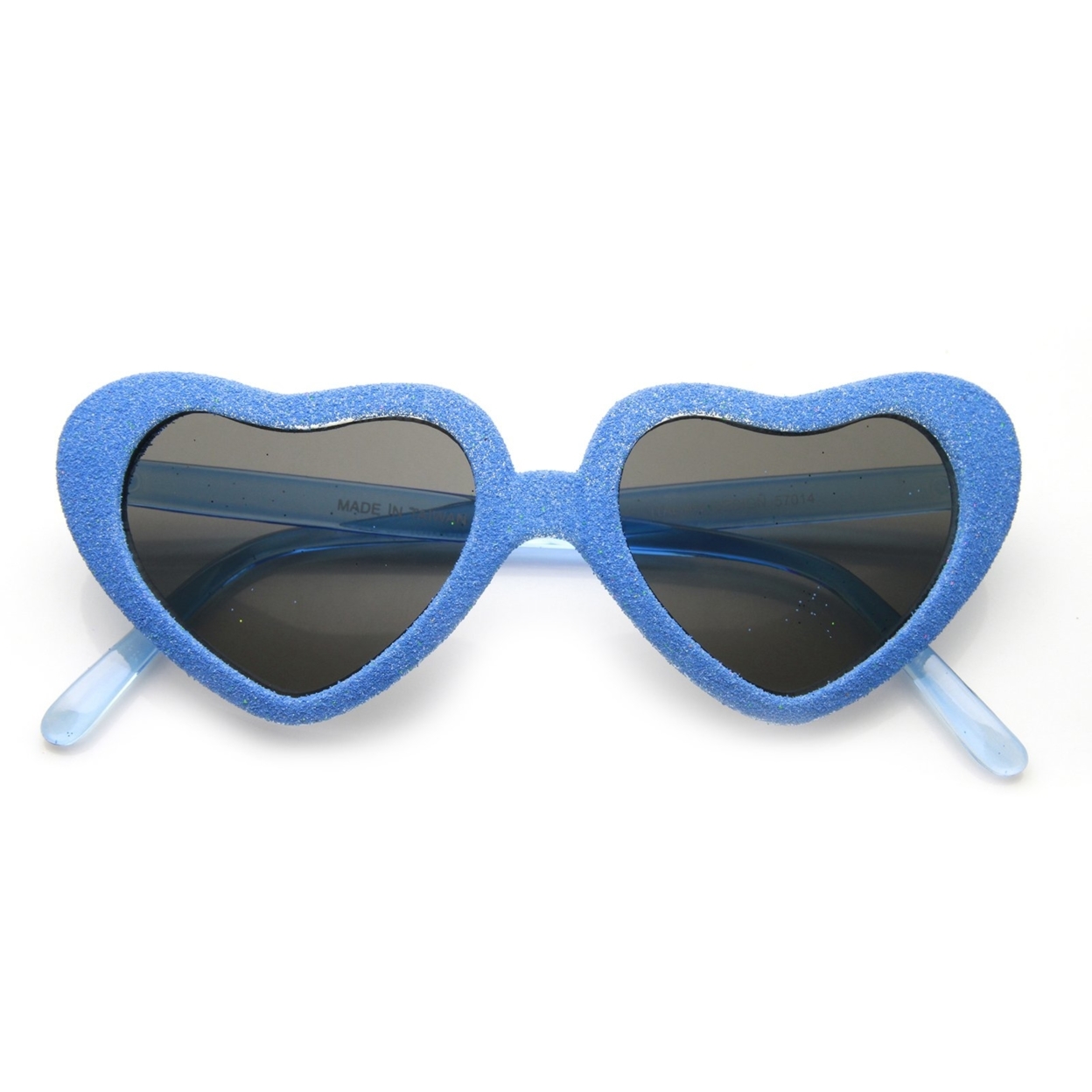 Super Oversized Heart Shape Colorful Glitter Party Novelty Sunglasses - Yellow Smoke