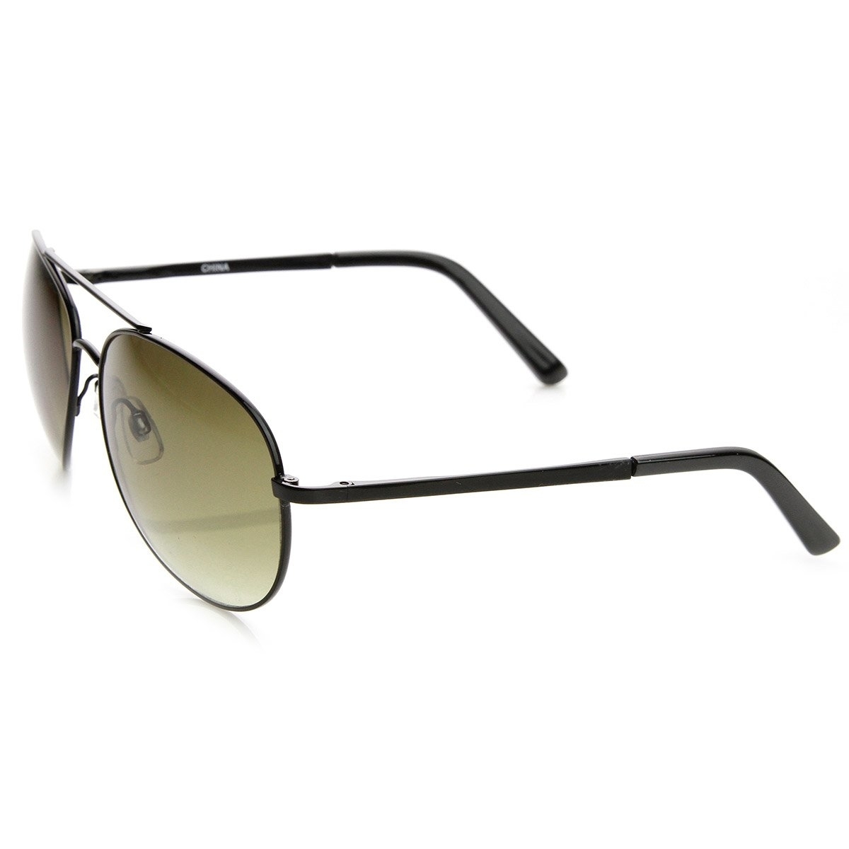 Unisex Round Metal Tear Drop Aviator Sunglasses - Gold