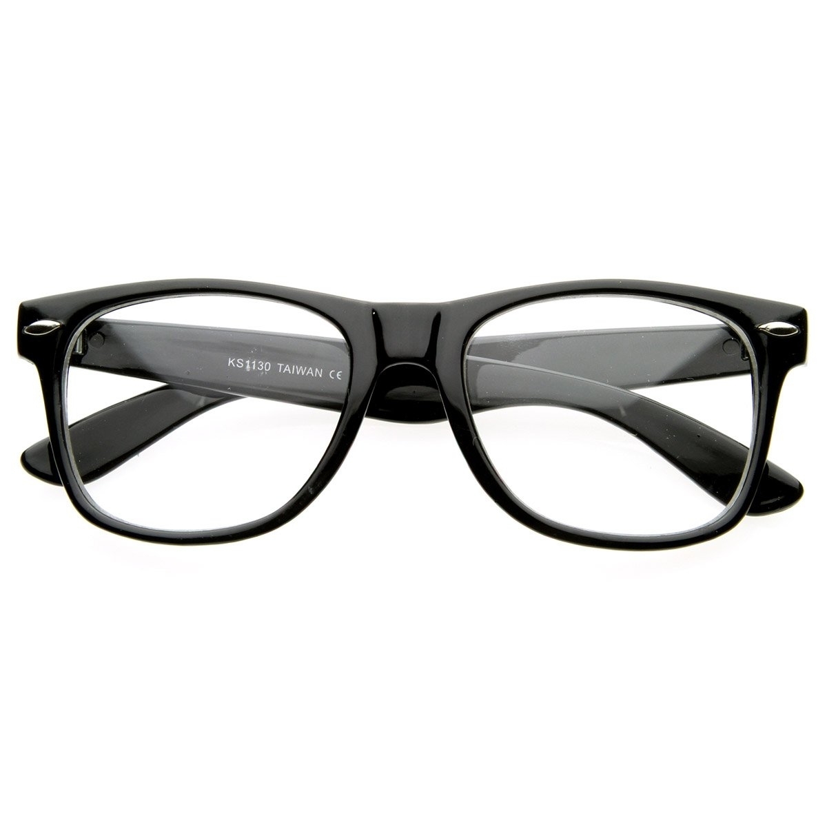 Vintage Inspired Eyewear Original Geek Nerd Clear Lens Horn Rimmed Glasses - Red