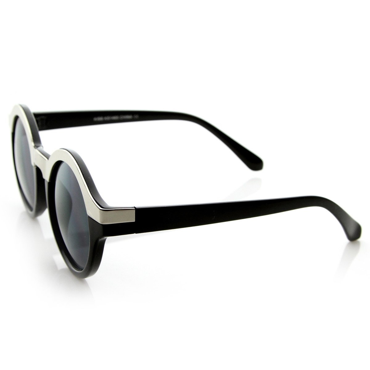 Vintage Inspired Retro Fashion Round Horned Circle Sunglasses - Black-Gold