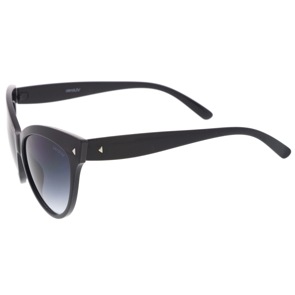 Women's Mod Oversize Horn Rimmed Cat Eye Sunglasses 52mm - Black / Lavender