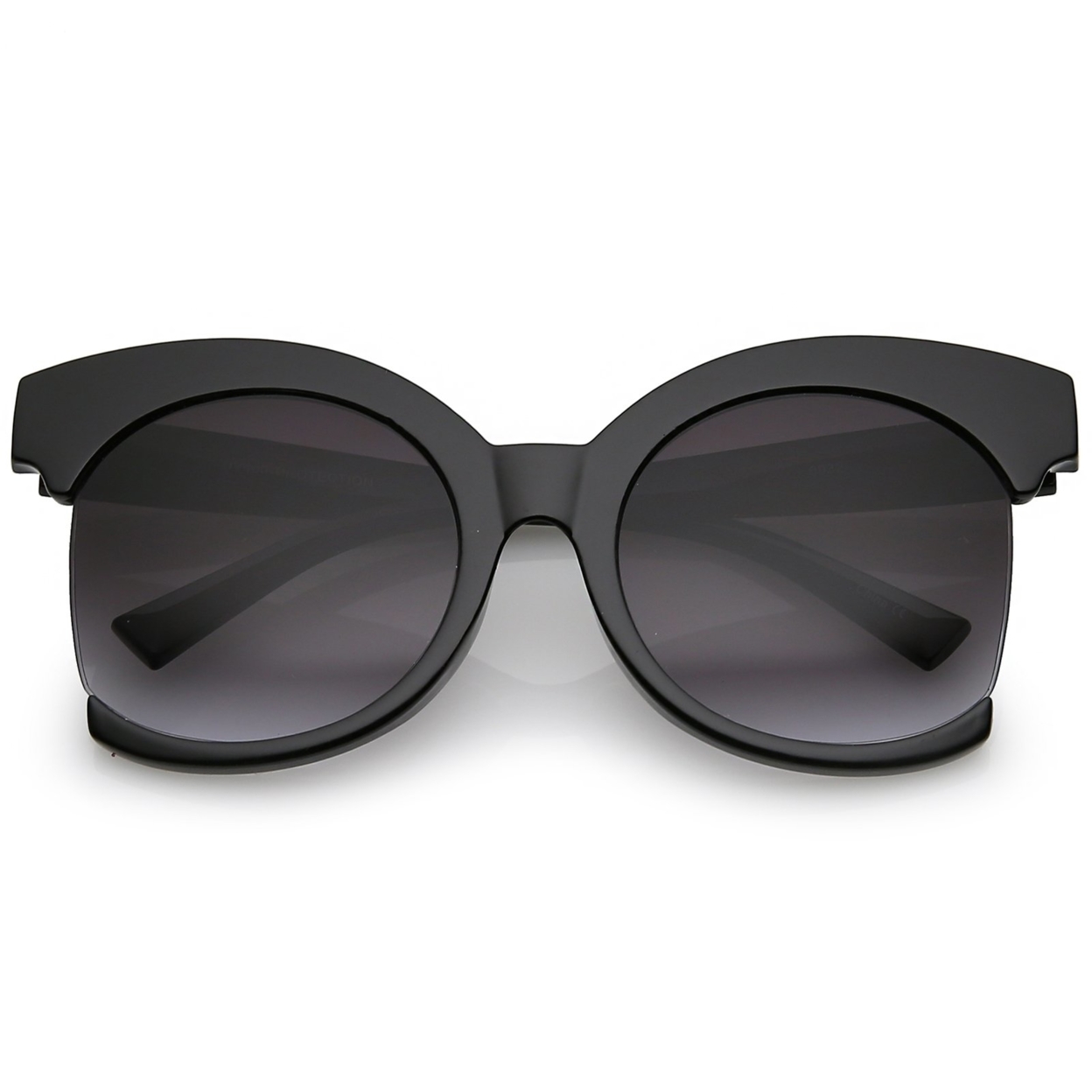 Women's Oversize Semi Rimless Frame Neutral Colored Lens Cat Eye Sunglasses 59mm - Tortoise / Amber
