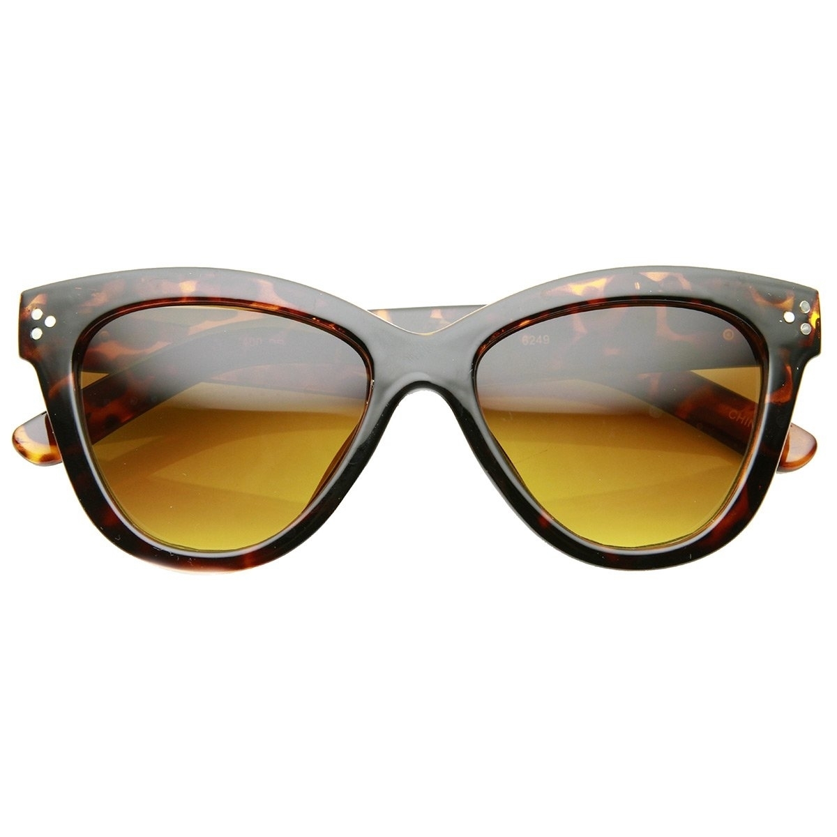 Womens Fashion Oversized Oval Bold Rim Butterfly Cat Eye Sunglasses - Shiny-Black Lavender