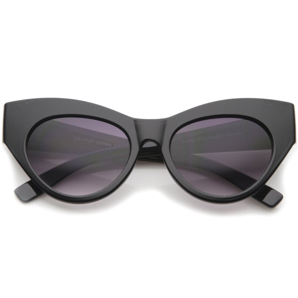 Womens High Fashion Chunky Frame Oversize Bold Cat Eye Sunglasses 57mm - Grey Marble / Lavender