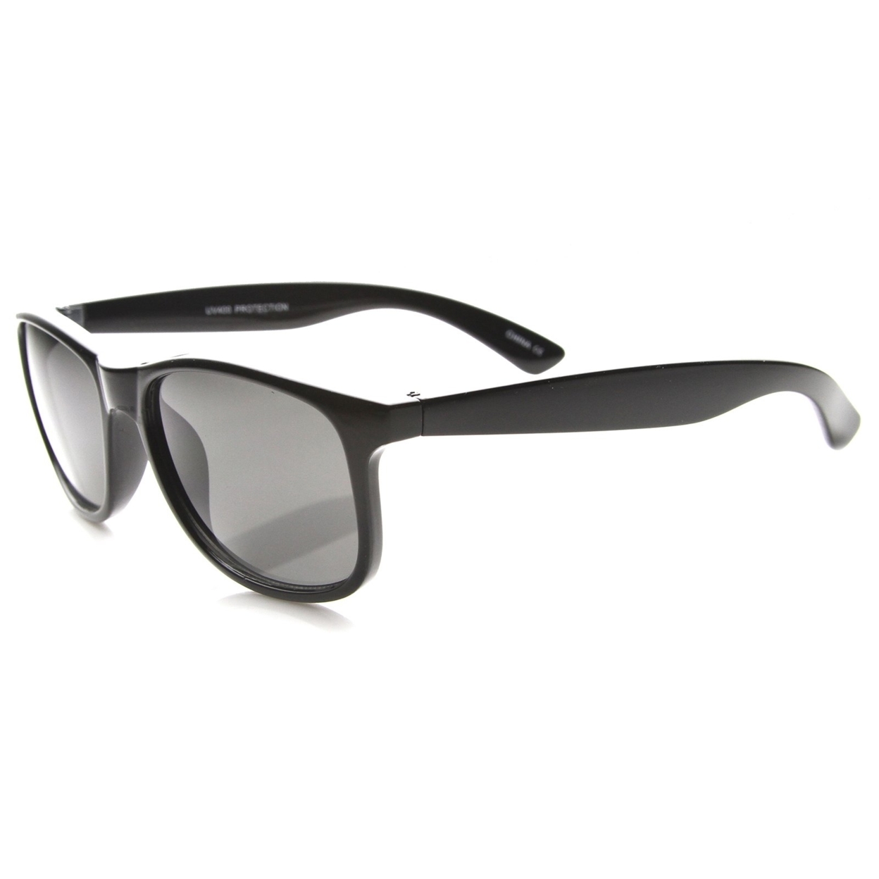 Womens Horn Rimmed Sunglasses With UV400 Protected Composite Lens - Shiny-Black / Smoke