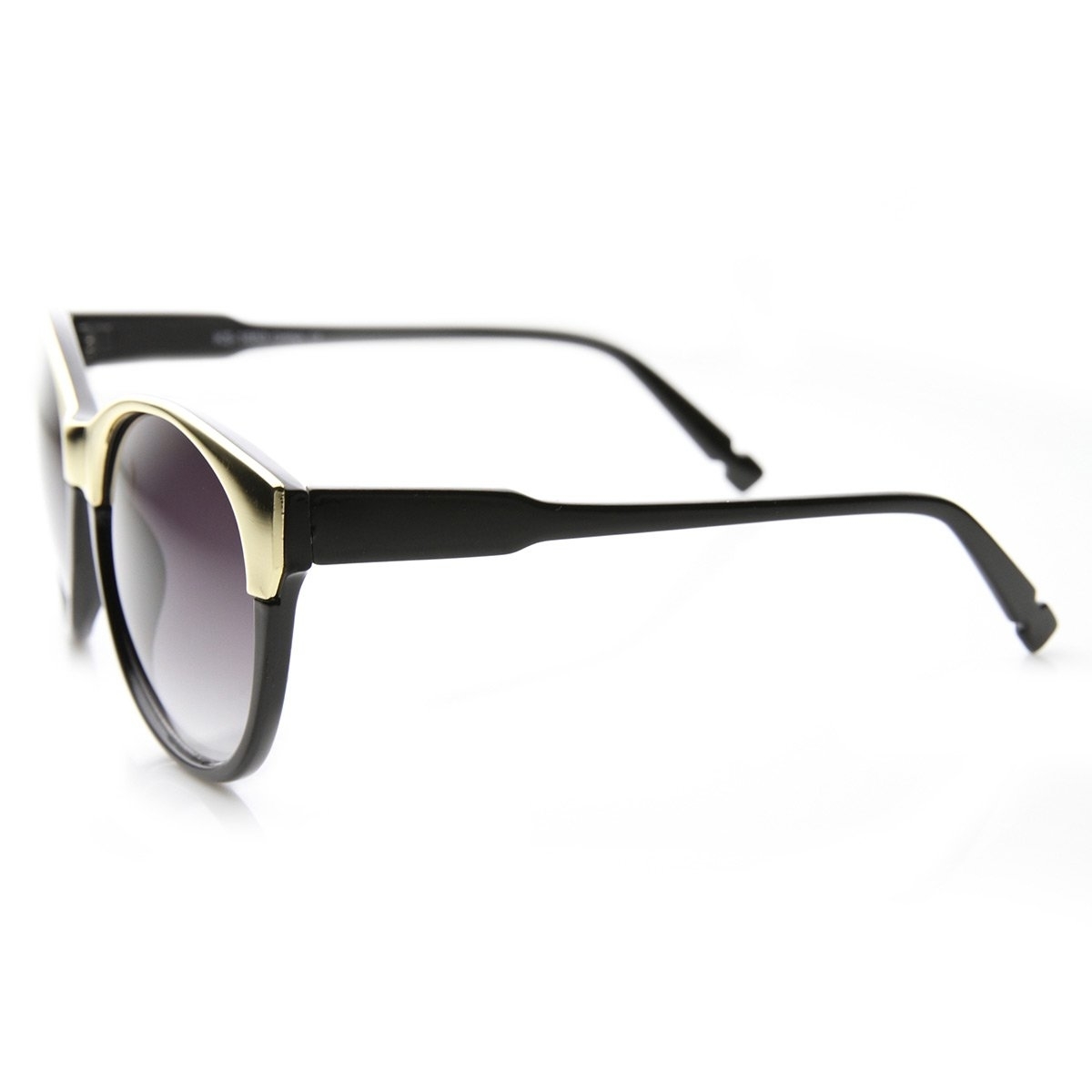 Womens Oversized Pointed Gold 2-Tone Cat Eye Sunglasses - Tortoise Amber