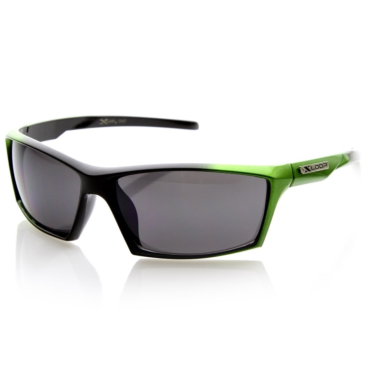 X-Loop Brand Eyewear Two-Tone Modified Square Frame XLoop Sports Sunglasses - Black-Orange