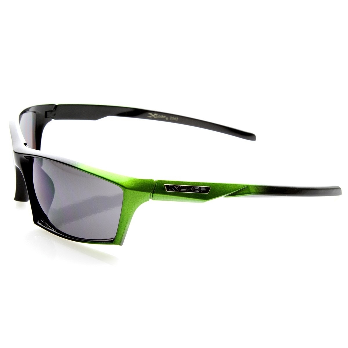 X-Loop Brand Eyewear Two-Tone Modified Square Frame XLoop Sports Sunglasses - Black-Silver