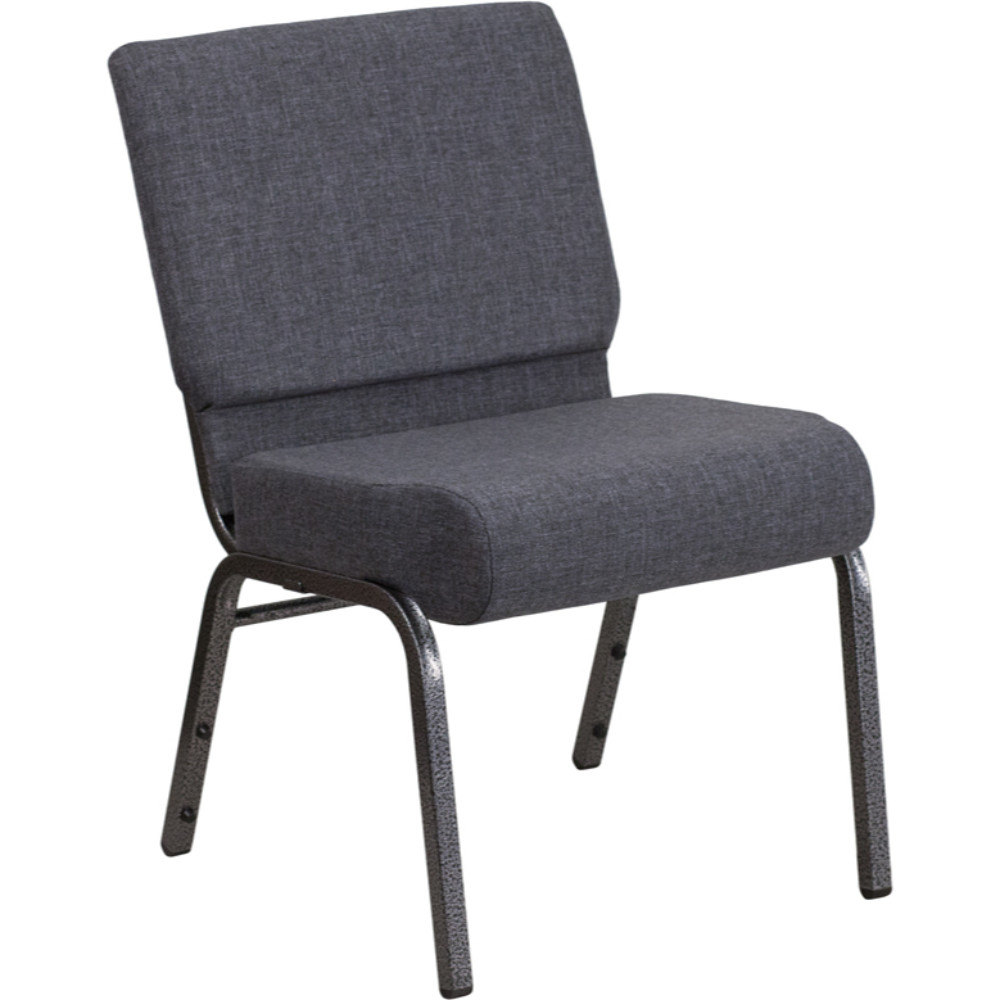 Dark Gray Fabric Church Chair, Silvervein