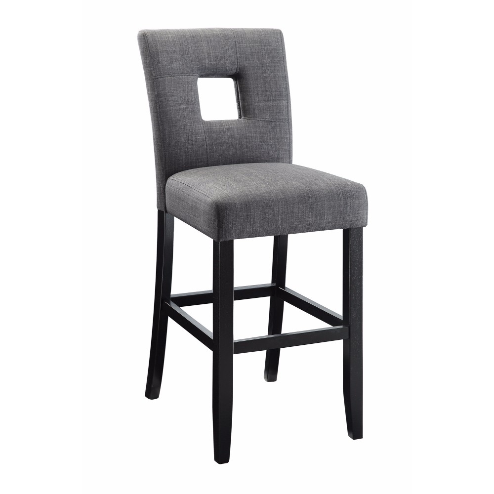 Wooden Dining Counter Height Chair, Gray & Black, Set Of 2- Saltoro Sherpi