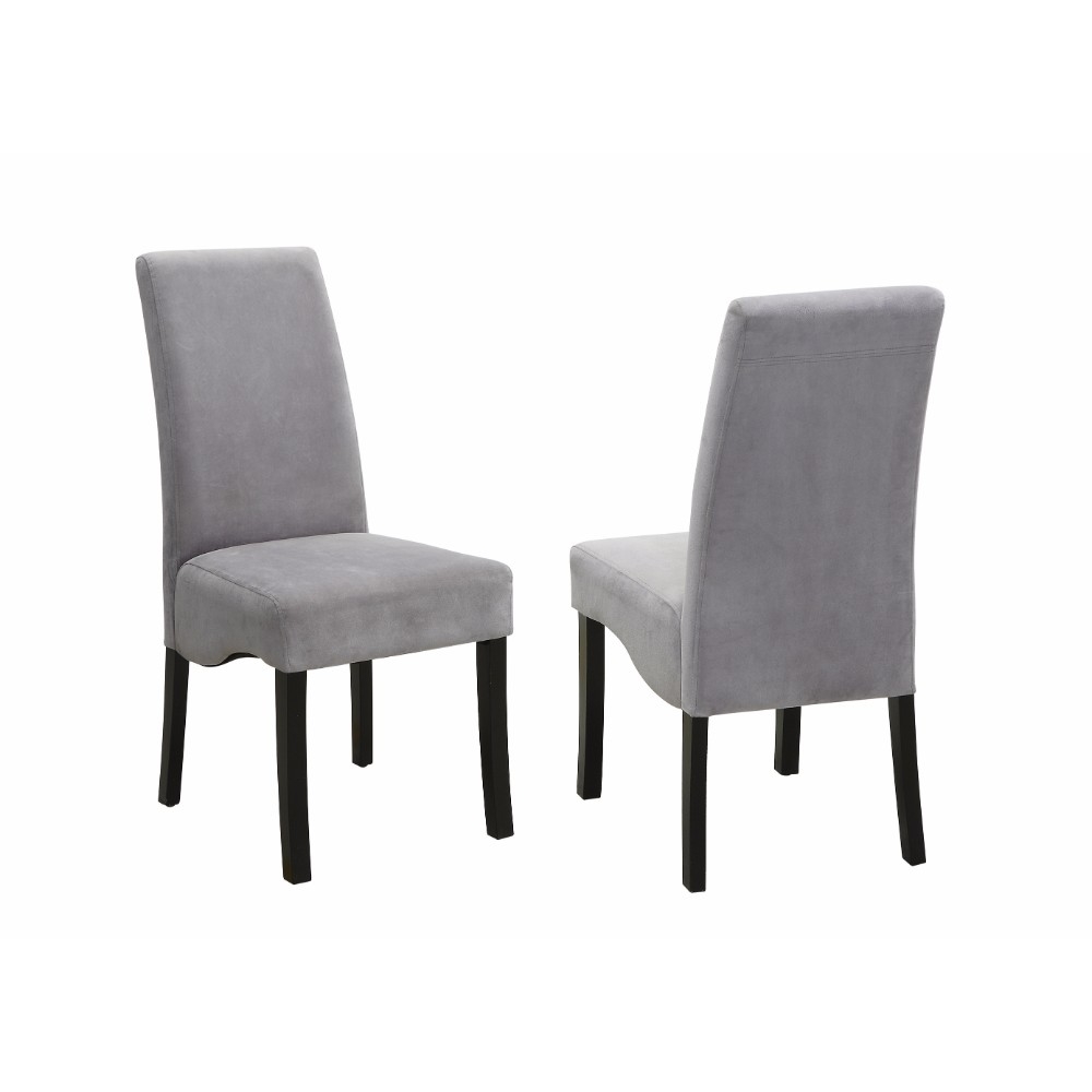 Comfy Wooden Dining Chair, Gray And Black, Set Of 2- Saltoro Sherpi