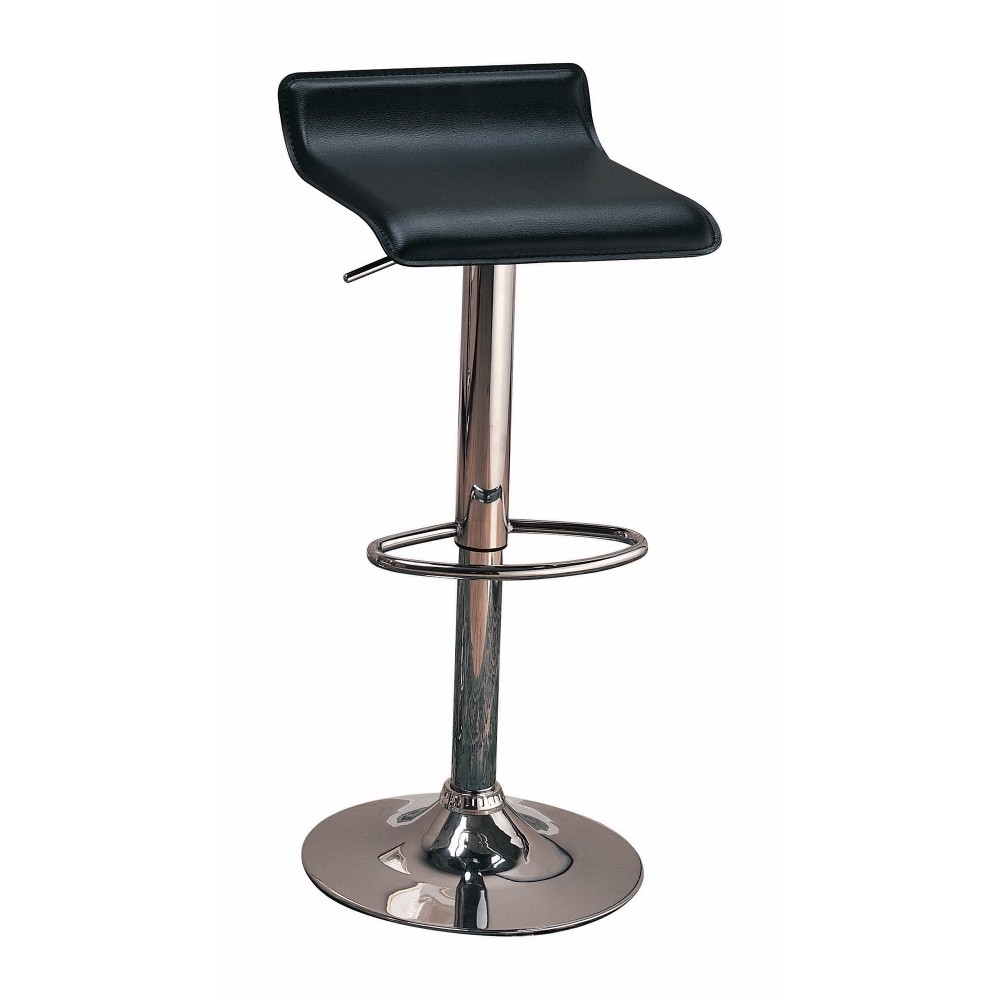 Contemporary Backless Seat Bar Stool, Black ,Set Of 2- Saltoro Sherpi