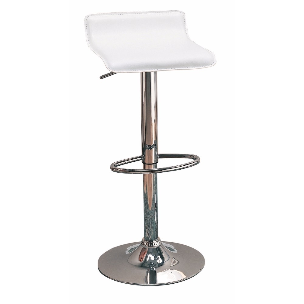Contemporary Backless Seat Bar Stool, White ,Set Of 2- Saltoro Sherpi
