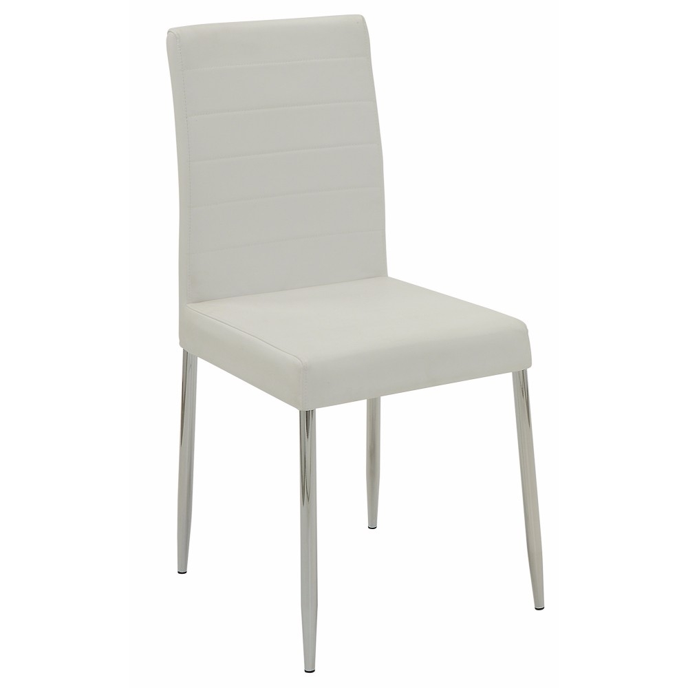 Dining Side Chair, White, Set Of 4- Saltoro Sherpi